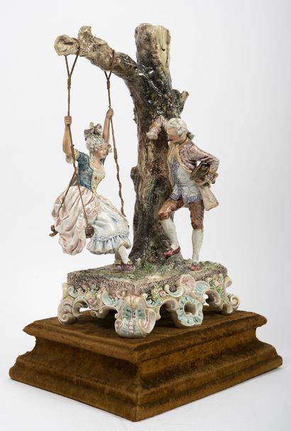 The escarpolette. 

Polychrome enamelled...