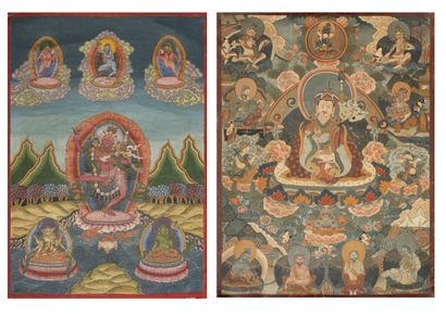 TIBET, XIXème-XXème siècles
Two Tanka :

-...