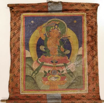 CHINE ou TIBET, XXème siècle
Lot of six tanka...