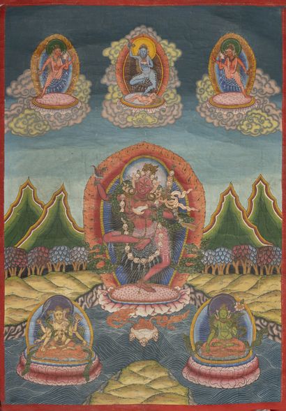 TIBET, XIXème-XXème siècles
Two Tanka :

-...