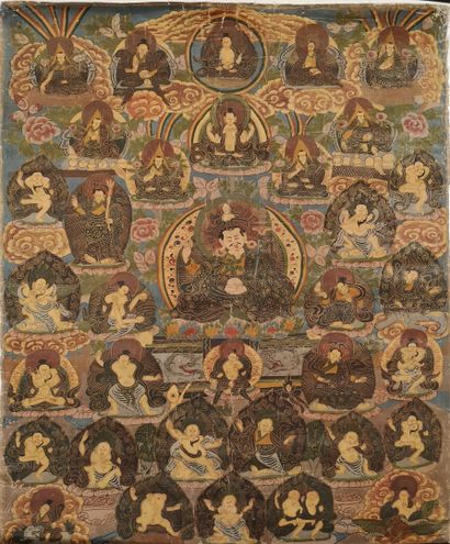 CHINE ou TIBET, XXème siècle
Lot of six tanka...
