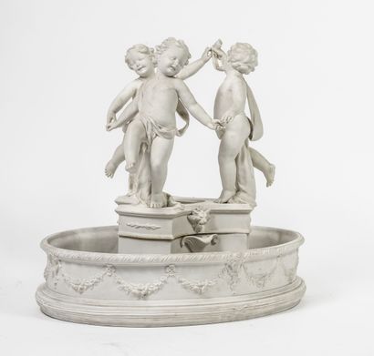 A table top forming an oval jardinière in...