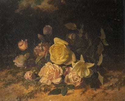 David DE NOTER (1818-1892)
Throwing of roses.

Oil...