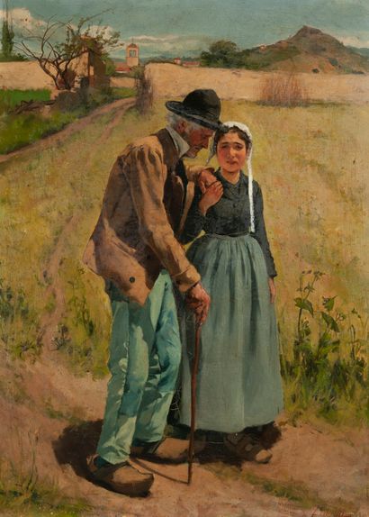 Louis TINAYRE (1861-c.1920)
Young girl guiding...