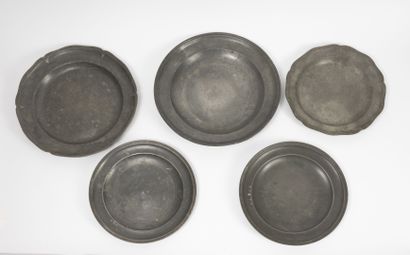 EUROPE, XVIIIème-XIXème siècles
Lot of pewter...