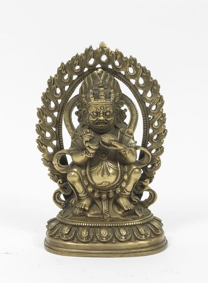 TIBET
Mahakala wearing a skull crown, seated...