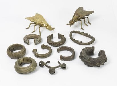 Afrique, XXème siècle
Eight strong bracelets,...