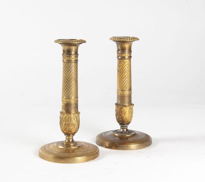 FRANCE, XIXEME SIECLE
Paire de petits flambeaux...