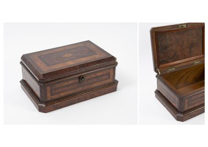 Rectangular box with cut angles in oak veneered...