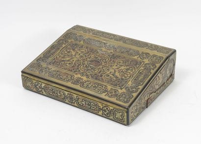 Writing desk in marquetry of Boulle type...