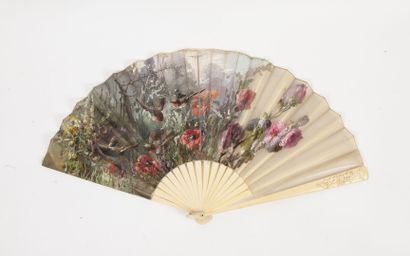 FRANCE, vers 1880-1900
Folded fan.

Gauze...