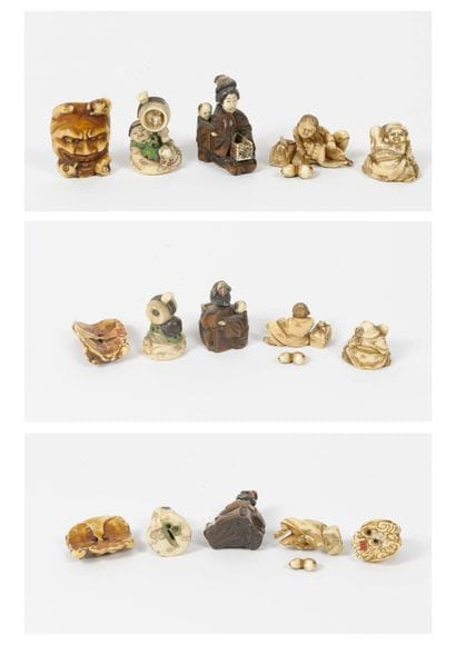 JAPON, vers 1900-1930

Five nestuke:




*...