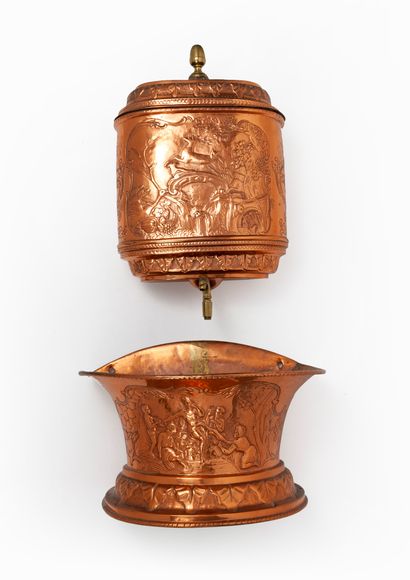 Barometer in mahogany veneer, with broken...