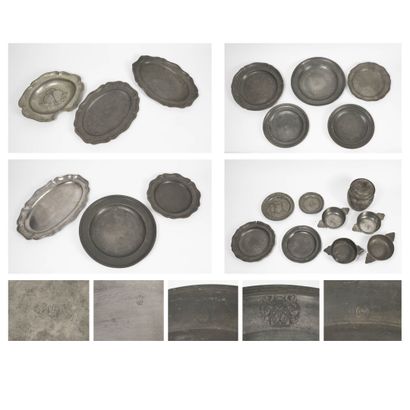 EUROPE, XVIIIème-XIXème siècles
Lot of pewter...