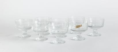 BACCARAT
Suite of eight crystal ice glasses.

Signed...