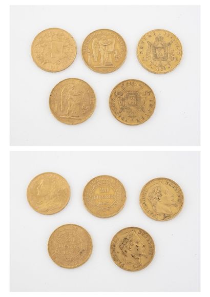 France
Lot of 4 coins of 20 francs gold :...