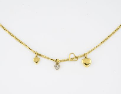 Yellow gold (750) necklace with curb chain....