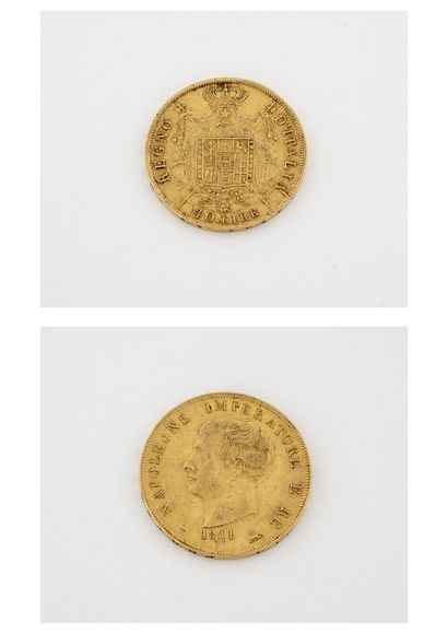 ITALIE
40 lire gold Napoleon Imperator bareheaded....