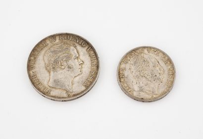 Allemagne
Lot of 3 silver thalers including...