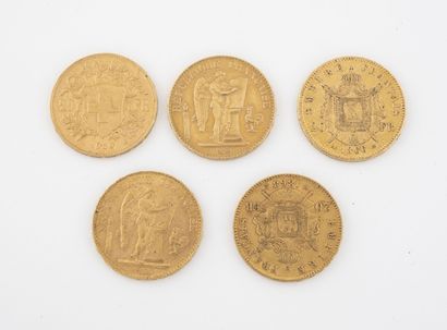 France
Lot of 4 coins of 20 francs gold :...