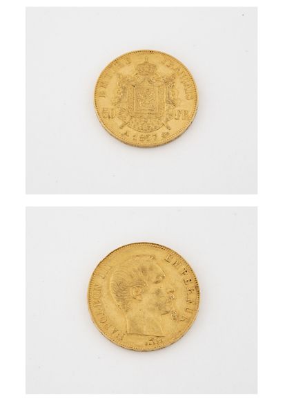 France
50 francs gold. Napoleon III, naked...