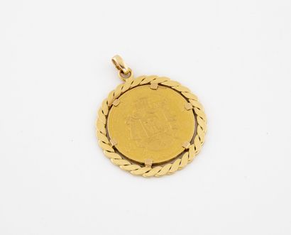Yellow gold (750) pendant set with a 50 francs...