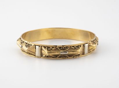 Bracelet in yellow and white gold (750) with...