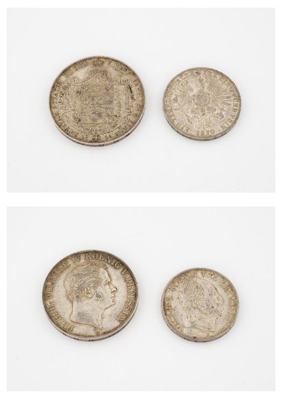 Allemagne
Lot of 3 silver thalers including...