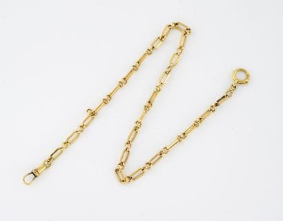 Yellow gold (750) watch chain with fancy...