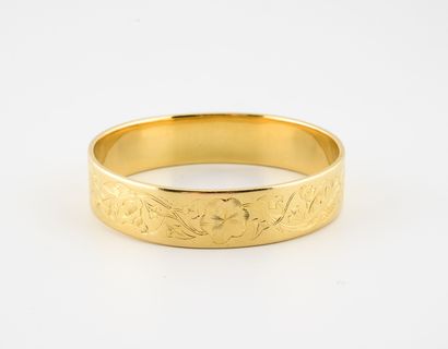 Bracelet in yellow gold (750) with floral...