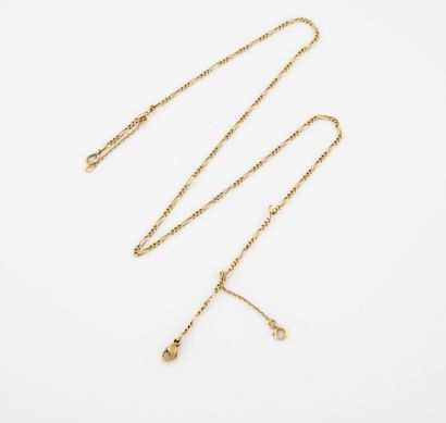 Yellow gold (750) necklace with fancy mesh....