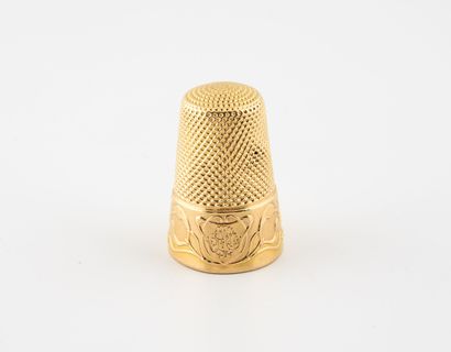 
Thimble in yellow gold (750) AC decorated...