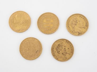 France
Lot of 4 coins of 20 francs gold :...