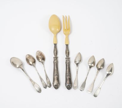 Silver lot (950) including :

- four small...