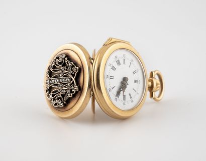 Yellow gold (750) collar watch.

Back cover...