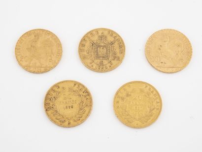 France
Cinq pièces de 20 francs or : 

-...