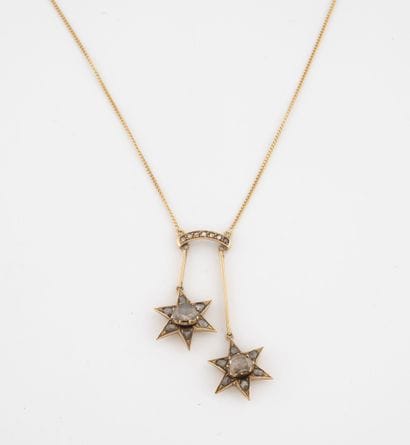 Yellow gold (750) negligee necklace with...