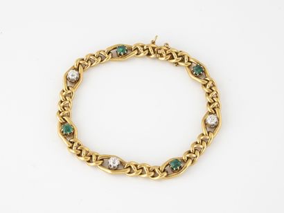 Yellow gold (750) bracelet with gourmette...