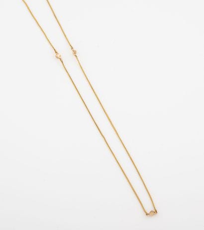 Yellow gold (750) necklace with fine braided...