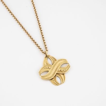 Yellow gold (750) jaseron necklace with a...