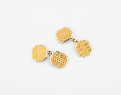 Paire de boutons de manchette octogonaux...