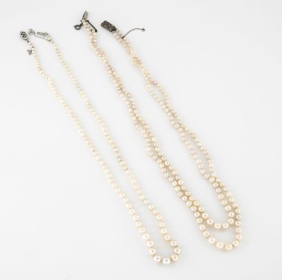 Collier de perles de culture blanches en...