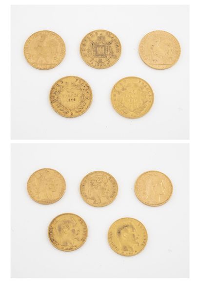 France
Cinq pièces de 20 francs or : 

-...