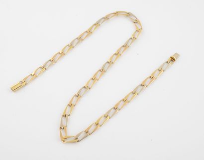 Two tone gold necklace (750). 

Ratchet clasp....