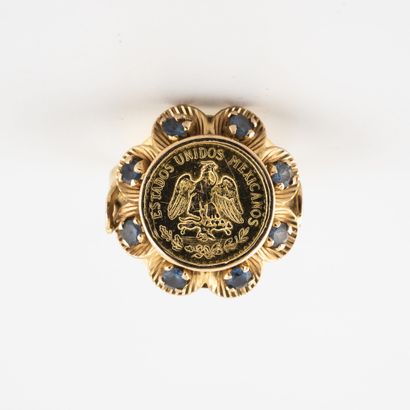 Yellow gold (750) signet ring set with a...