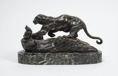 D'après BARYE (1796-1875)
Lioness attacking...