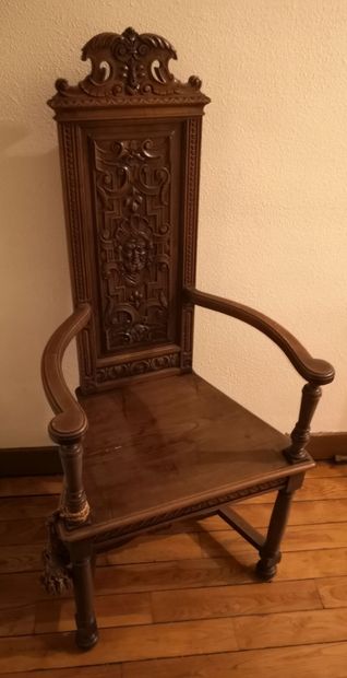 FRANCE, Vers 1880-1900.
Paire de fauteuils...