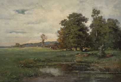 Émile NOIROT (1853-1924)
Pasture at the pond,...