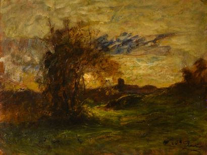 Auguste RAVIER (1814-1895)
Landscape at dusk....
