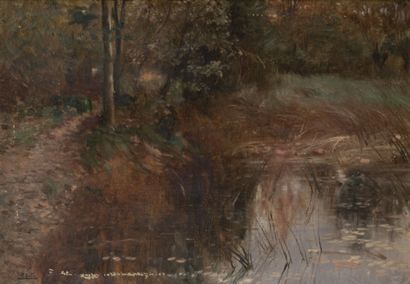 Paul SAIN (1853-1908)
The pond in the forest.

Oil...